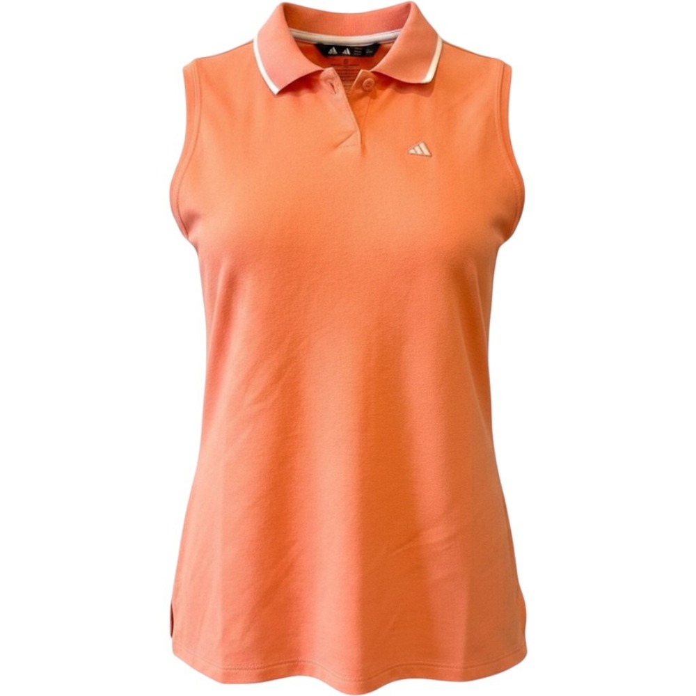 NWT Adidas Womens XS Sleeveless Golf Tank‎ Top Coral Orange Quarter Zip